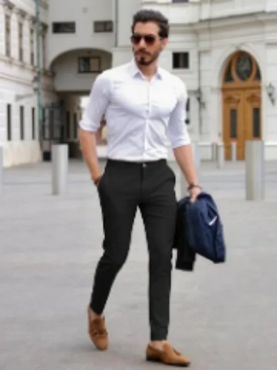 Stretch Dress Pants Slim Fit Skinny Wrinkle Free Expandable Waist Golf Pant